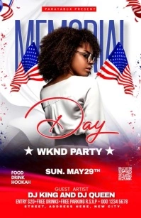 Memorial day Party flyer Tabloid template