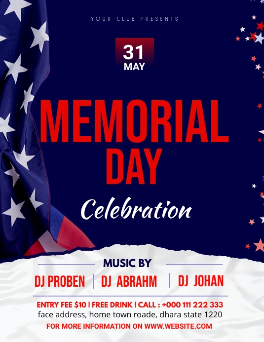 Memorial Day Party Flyer Template | PosterMyWall
