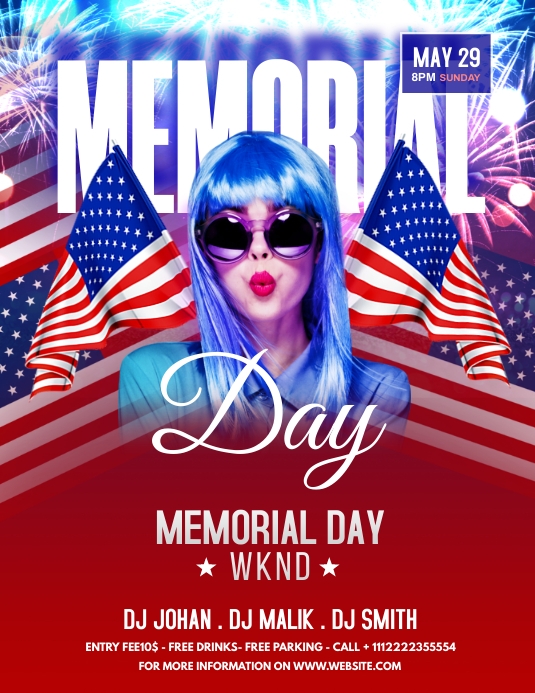 Memorial Day Party Flyer Template PosterMyWall
