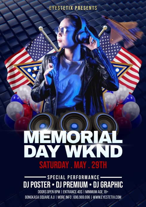 Memorial Day Party Flyer / Poster Template | PosterMyWall