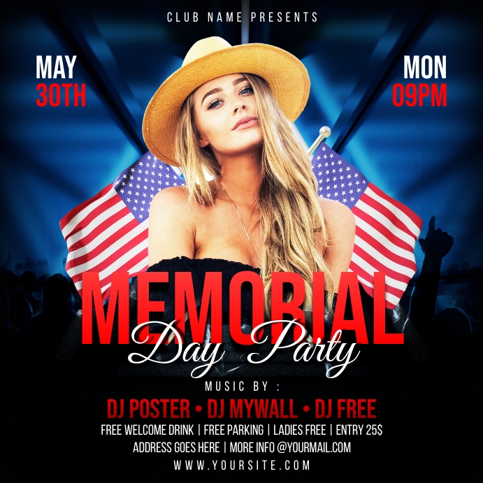 Memorial Day Party Flyer / Poster Template PosterMyWall
