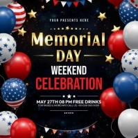 Memorial Day Party Instagram Post template