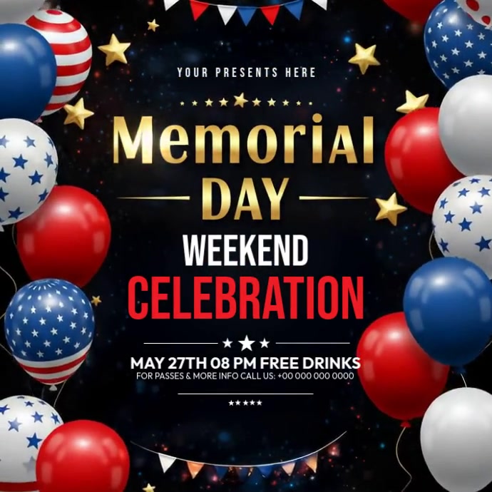 Plantilla de Memorial Day Party Instagram Post | PosterMyWall