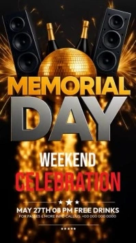 Memorial Day Party Instagram Story template