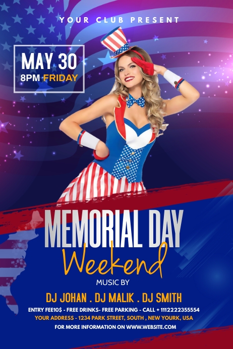 Memorial Day Party Poster Template | PosterMyWall