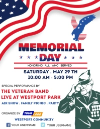 Memorial day party template Flyer (US-Letter)