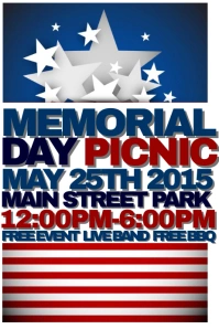 Memorial Day Picnic Poster template