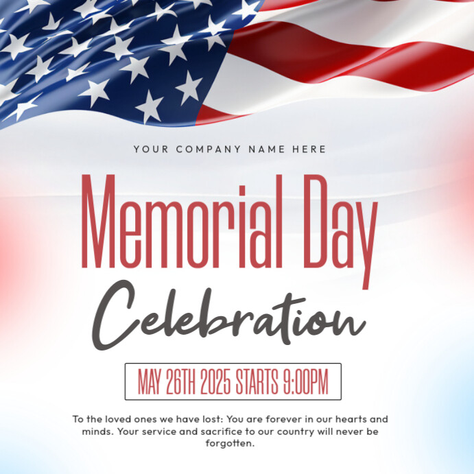 Memorial day poster template