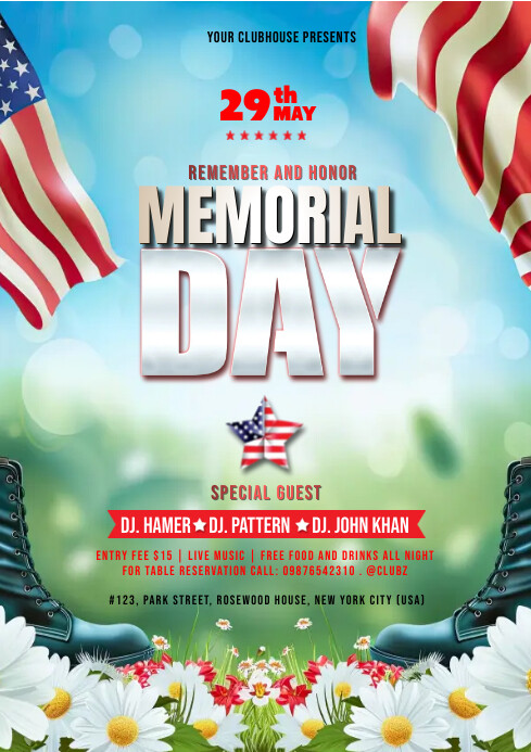 Memorial Day Poster Template PosterMyWall