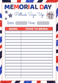 Memorial Day Potluck A4 template
