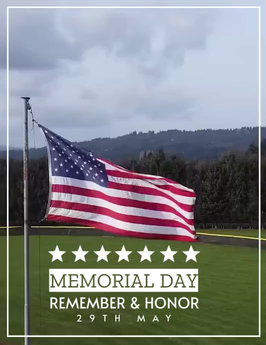 Memorial Day Remember & Honor 29th May Ulotka (US Letter) template