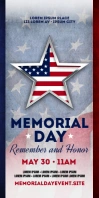 MEMORIAL DAY ROLL-UP Bannière rétractable 3 pouces x 6 pouces template