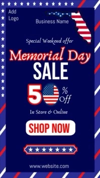 memorial day sale ad,memorial day promotion Affichage numérique (9:16) template