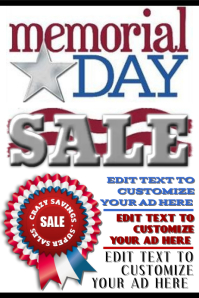 Memorial Day Sale Ad Poster template