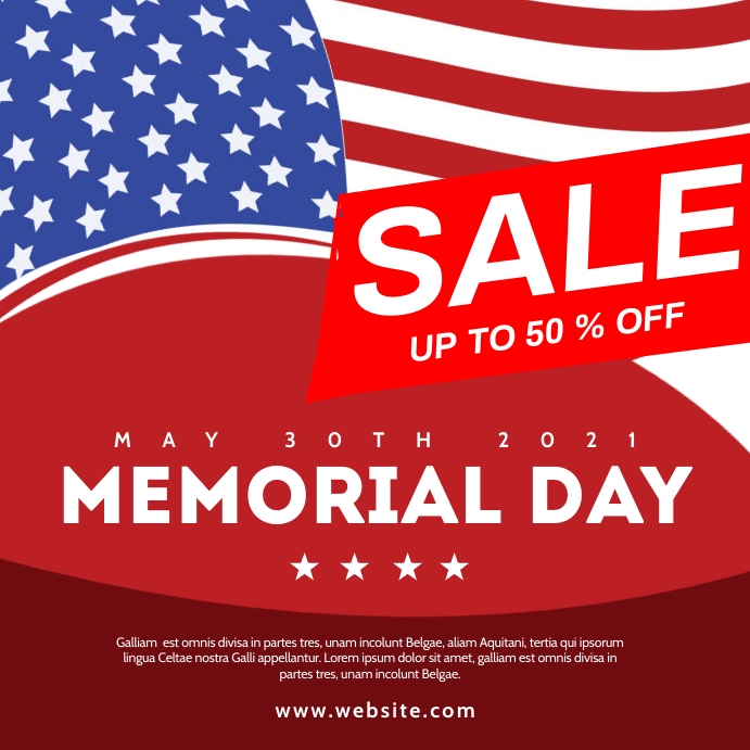 memorial day sale advertisement Instagram Plasing template