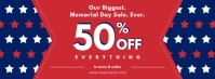 Memorial Day Sale Banner Red Blue Facebook Cover Photo template