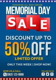 Memorial Day Sale A4 template