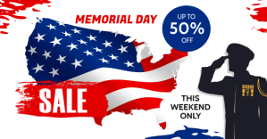 White Memorial Day Sale Anuncio de Facebook Template