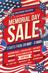 Memorial Day Sale Display Template Plakat