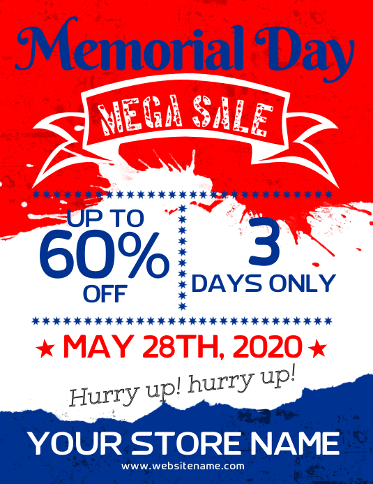 Memorial Day Sale Flyer Template PosterMyWall