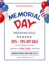 Memorial Day Sale Flyer. template
