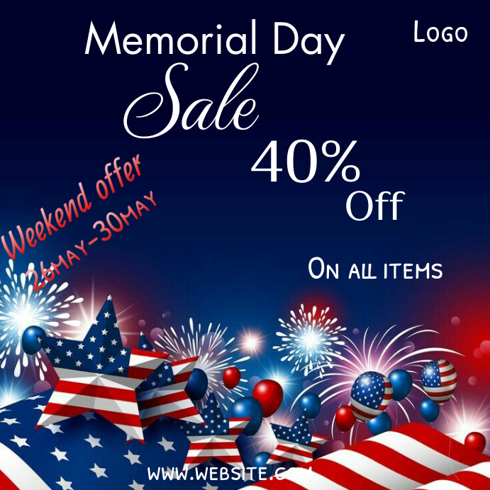 Memorial day sale offer instagram post Template PosterMyWall