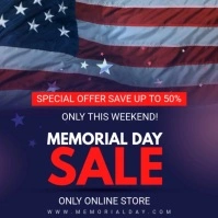 Memorial Day Sale Online Video Ad Square (1:1) template