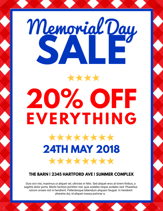 Copy of Memorial Day Sale Flyer PosterMyWall