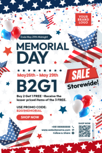 Blanco Memorial Day Sale Poster Template
