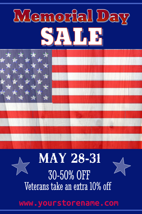 Copy of Memorial Day Sale Poster Template | PosterMyWall