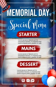 Memorial Day Template Szeroki pół strony