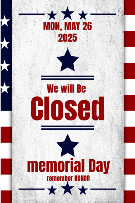 Memorial Day template Poster