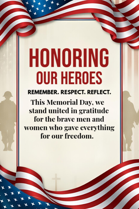 Poster Tribute Example Memorial Day Tribute Poster templaat | PosterMyWall