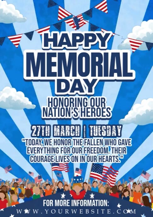 Memorial Day Tribute: Honoring Our Fallen Heroes A4 template