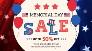 Biały Memorial Day Sale Facebook-covervideo Template