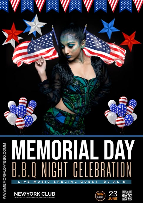 Memorial day video celebration flyer party Template | PosterMyWall