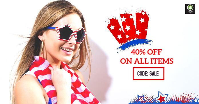 Memorial day Voucher and gift card Image partagée Facebook template