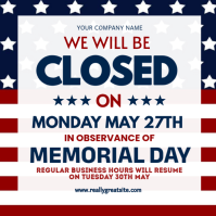 Memorial Day we will be closed template. Instagram-bericht