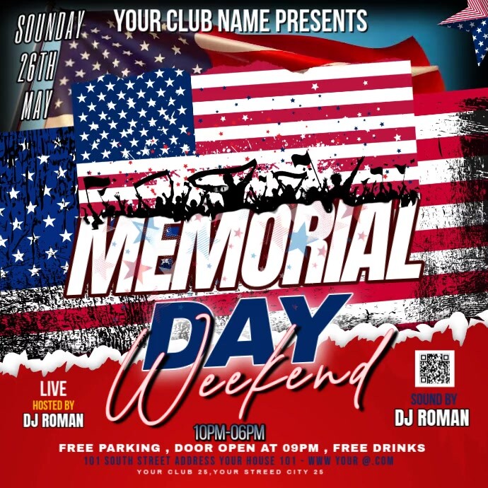 memorial day weekend Kvadrat (1:1) template