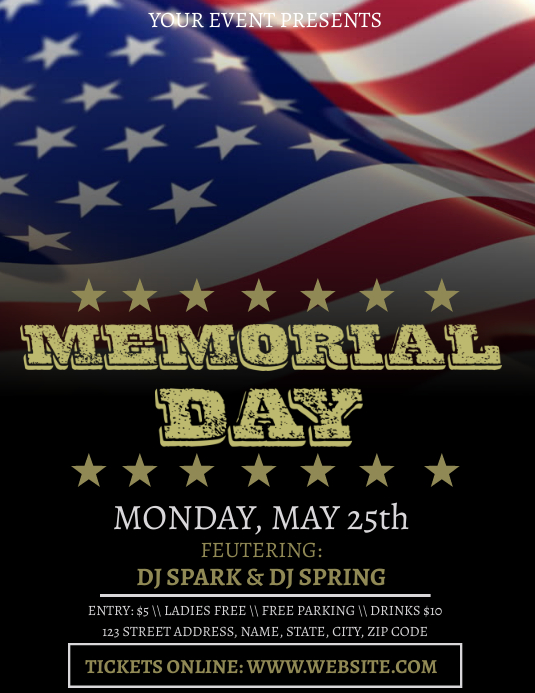Memorial Day Weekend Event Flyer Template PosterMyWall