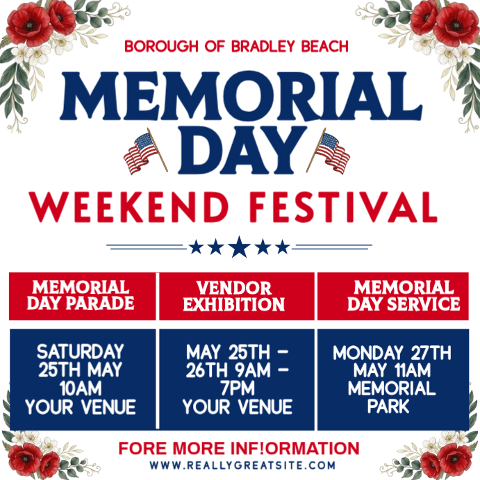 Memorial Day Weekend Festival Template | PosterMyWall
