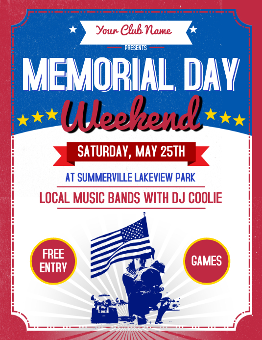 Memorial Day Weekend Flyer Template PosterMyWall