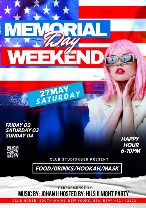 Memorial Day Weekend Party Template | PosterMyWall