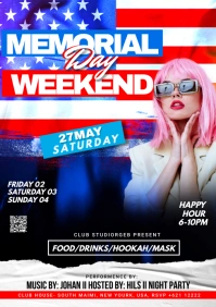 Memorial Day Weekend Party A5 template
