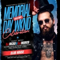 Memorial Day weekend party Square (1:1) template