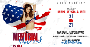 Memorial Day Weekend Party Flyer Anuncio de Facebook template