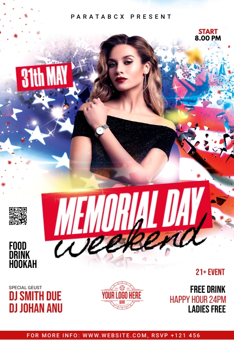Memorial Day Weekend Party Flyer Template | PosterMyWall
