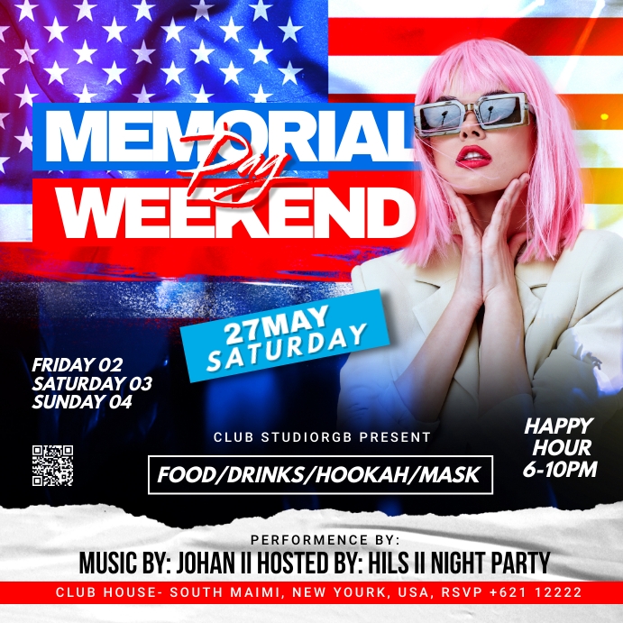 Memorial Day Weekend Party Flyer Template | PosterMyWall