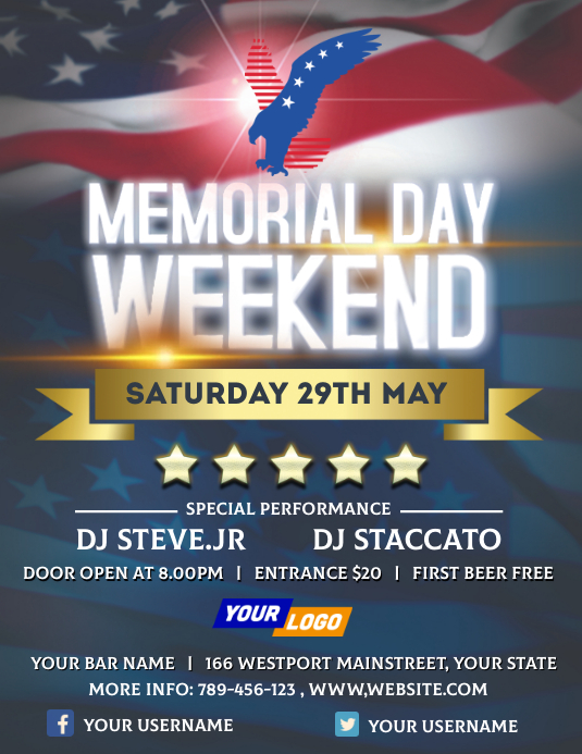 Memorial day weekend party template PosterMyWall