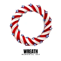 Memorial Day Wreath Logo template